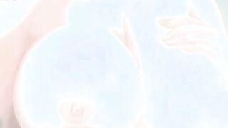 Big tited anime jerks a dick