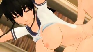 Asian animated loved from behind