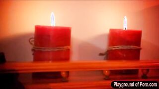 Nasty stripper double facial in handcuff