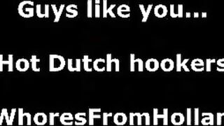 Dutch hooker rides amateur guy for cash