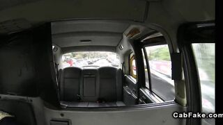 Tattooed blonde fucks big cock in taxi