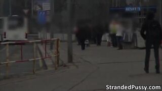 Cute Euro chick Gina rides the strangers big prick