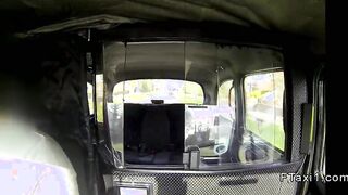 Blonde in stockings banged in taxi