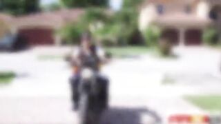 Mias stepmom gives her bf a head secretly under the table and fucked