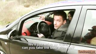 Kinky teen Anina takes two hard shafts