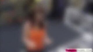 Pretty Jenny gets her tight pussy banged with dudes huge cock