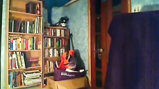 Sexy schoolgirl today learn at home