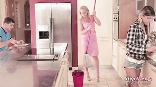 Milf Kathia Nobili 3way in the kitchen