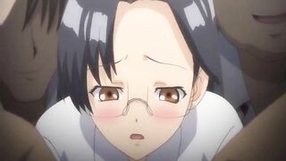 Coed hentai girl brutally gangbanged and cummed allbody