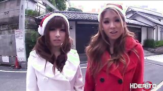 Two Asian chick in a one by one fuck and pussy creampie