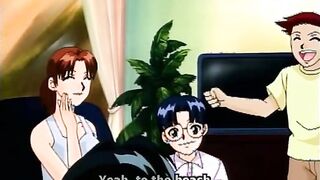 Bigboobs hentai gets massage in the beach