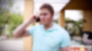 Milf bangs stepdaughter and boyfriend after jumping over the stiffy cock