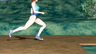 Animated lesbos play with strapon