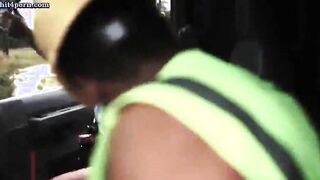 Naughty driver fucking teen cuties