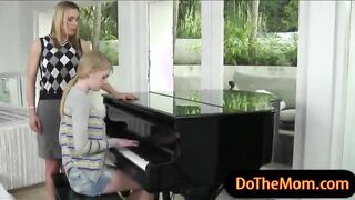 Piano teacher hot threesome with teens