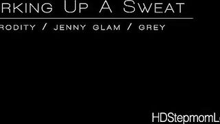 Stepmom Afrodity licked her stepdaughters pussy and go for threesome