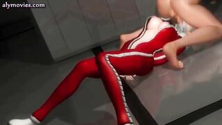 Animated gets mouth filled with cum