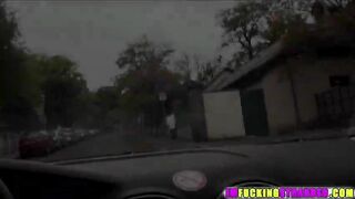 Sexy brunette Leyla Peachbloom gets spotted by dude and fucked