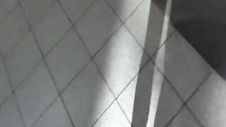 Blond Girl Public Spermawalk Shoping