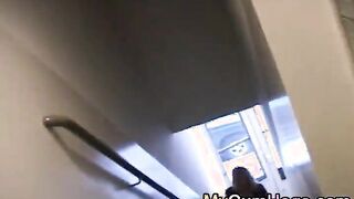 Facial cumshot for slutty blonde