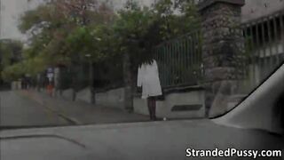 Hot off duty doctor Leyla sucks and fucks in the car