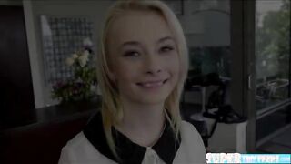 Blonde and petite Maddy Rose gets her tight pink pussy fucked