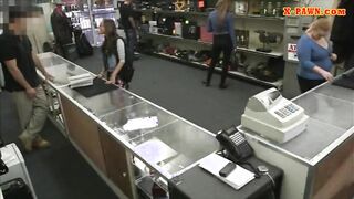 College babe in glasses pawns her pussy and got pounded