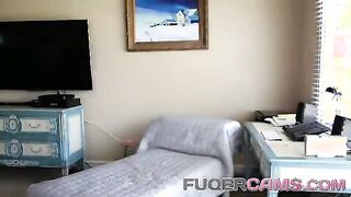 This young lady enjoys rubbing her pussy