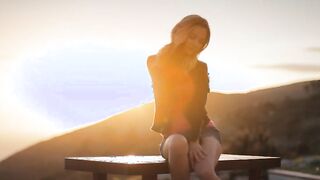 Sunset in Malibu in art posing movie