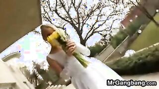 Blonde Bride With Five Guys