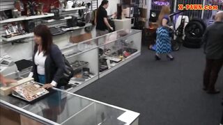 Busty Milf gets payed for hardcore sex at the pawnshop