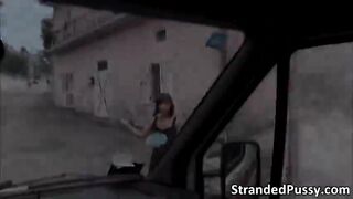 Brunette teen Tina Hot gets pounded anal by a big cock dude