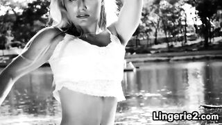 Blonde Babe Dancing Outside