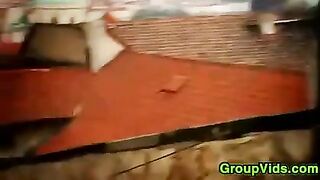 Hot Blonde Teen In A Foursome