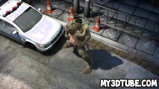 3D cartoon babe gets fucked by The Incredible Hulk