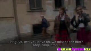 Two Sexy school girls Dominica and Jessi gets spotted by Homie