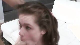 Pretty Brunette Teen Girl Getting Filled With Huge Dick