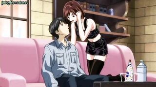 Sexy anime slut in black stockings