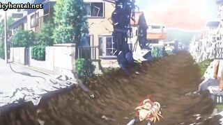 Blonde anime hottie with huge boobs