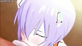 Animated doll dinking hot jizzload