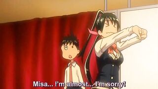 Brunette anime rides cock in locker