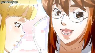 Busty anime lesbians rubbing