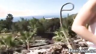 Lesbian Teens Toying In The Sun