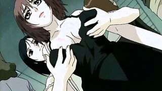 Anime lesbians rubbing round tits