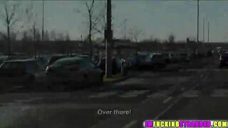 Two lucky dudes picks up three hot girls along thier way to Vienna