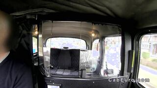 Redhead upskirt flashing in taxi