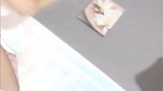 Horny blonde masturbates herself front of webcam