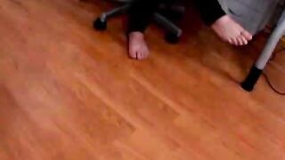 Gorgeous brunette euro twink Paul stripping and touching his sexy young body with lust in the office