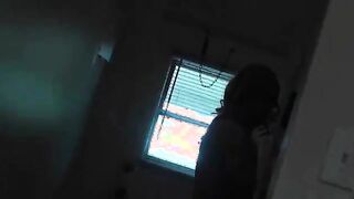 Blonde caught masturbating sucks big cock