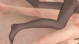 Animated doing footjob and blowjob